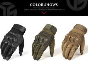 Touch Screen Tactical Rubber Hard Knuckle Gloves-Inougate