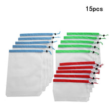 Load image into Gallery viewer, 15pcs Reusable Mesh Produce Storage Bags-Inougate