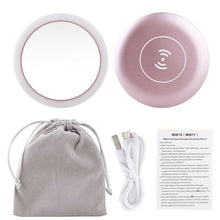 Load image into Gallery viewer, 2-In-1 Portable LED Mini Circular Makeup Mirror &amp; Wireless Charger-Inougate