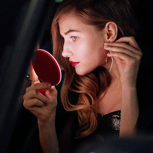 2-In-1 Portable LED Mini Circular Makeup Mirror & Wireless Charger-Inougate