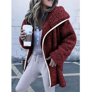 2019 New Fasionable Autumn Winter Wool Plush Jacket for Ladies-Inougate