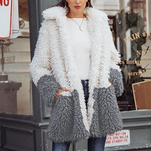 Elegant Warm Faux Fur Coat for Women-Inougate