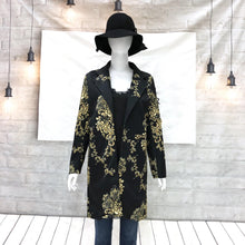 Load image into Gallery viewer, Women Retro Black Floral Cardigan Printed Coat-Inougate