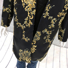 Load image into Gallery viewer, Women Retro Black Floral Cardigan Printed Coat-Inougate