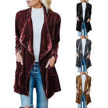 Load image into Gallery viewer, 2019 Women Vintage Long Sleeve Velvet Cardigan Outwear-Inougate