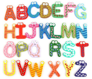 26 Set of Nontoxic Plastic Fridge Magnetic A to Z Alphabet Letters-Inougate